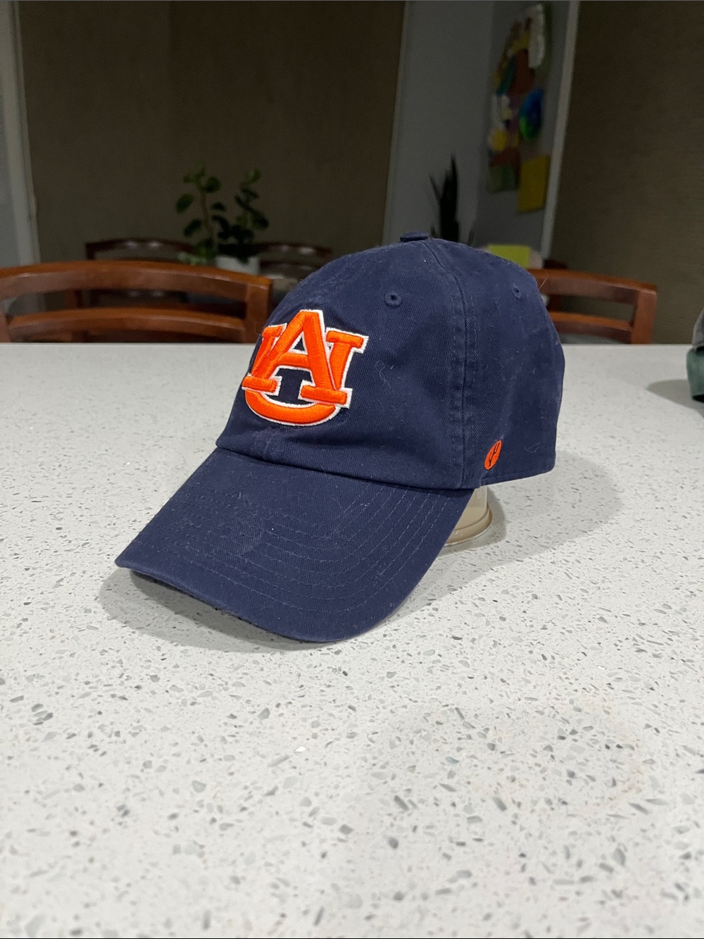 Auburn University Navy Blue Dad Hat with Orange Logo